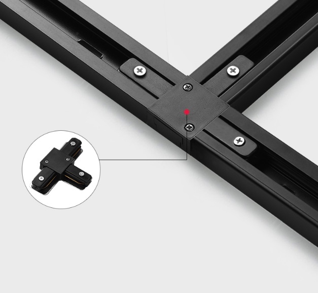 Коннектор для шинопровода Т-образный, черный SPF22-07 ` (1 из 2шт в упаковке)