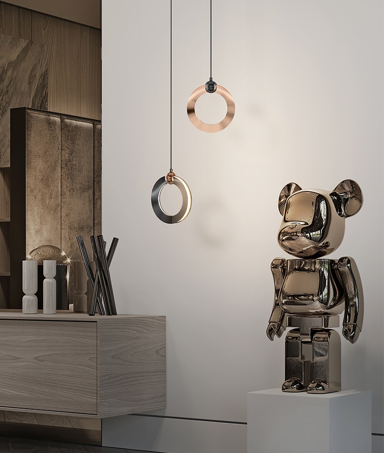 Светильник DZN-50538 РОЗОВОЕ ЗОЛОТО + ЧЕРНЫЙ ` D170/H1500/1/LED/3000K с подъёмным механизмом KARI ON