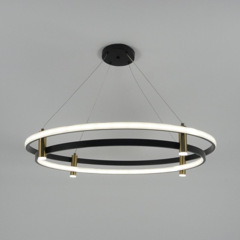 Светильник подвесной SAPFIR SPF-8768 ЧЕРНЫЙ+ЗОЛОТО ` D800/H1200/4+2/LED/4500K CORE 24-12