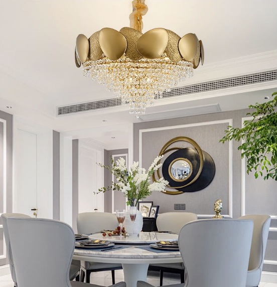 Светильник подвесной SAPFIR SPF-8798 ЗОЛОТО ` D500/H1200/8/E14/40W PEBBLES 22-12