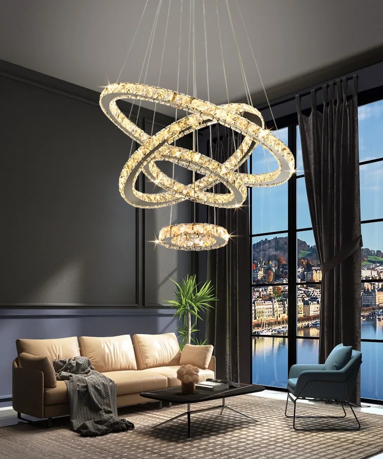 Светильник SPF-37568 CHROME/РОМ ` D600+470+260+200/H1200/4/LED/120W 2.4G RIPPLE 24-09