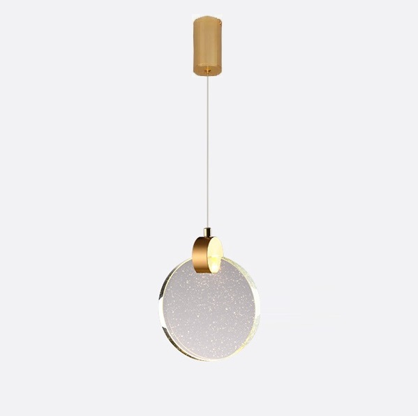 Светильник DZN-64626 ЗОЛОТАЯ БРОНЗА ` D160/H1500/1/LED/.W/4000K акриловый диск 160мм с пузырьками