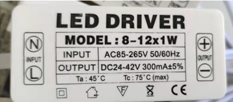 ДРАЙВЕР LED DRIVER (8-12W)*1W 24-42V 300mA