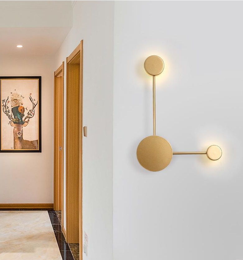 Светильник настенный ElegantLight DZN-4427 ЗОЛОТО ` D380*420/H100/1/LED/8W/4500K Dots 22-12