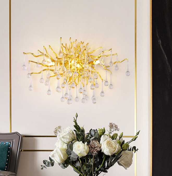 Светильник настенный ElegantLight DZN-4432 ЗОЛОТО ` D550*390/H200/3/G9/40W RAIN 22-12