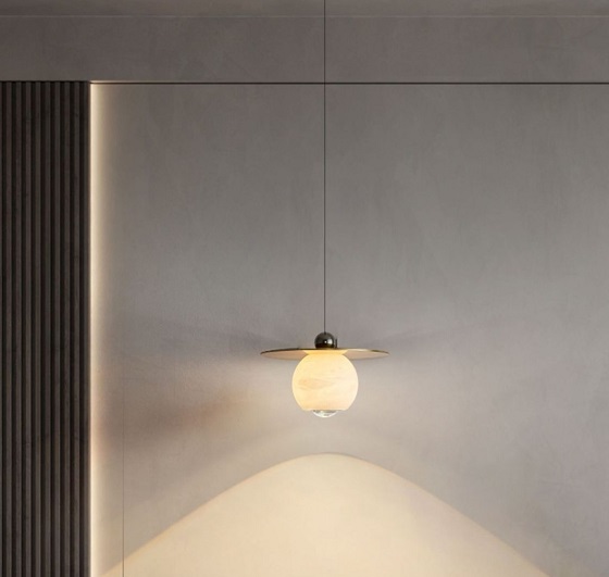 Светильник DZN-65202 ЧЕРНЫЙ + МРАМОР БЕЛЫЙ ` D240/.H1200/1/LED/.W/4500K