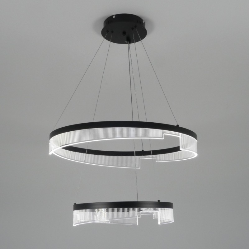 Светильник ElegantLight DZN-4509 ЧЕРНЫЙ ` D600+400/H1500/2/LED/120W 2.4G ZEBRA 23-12