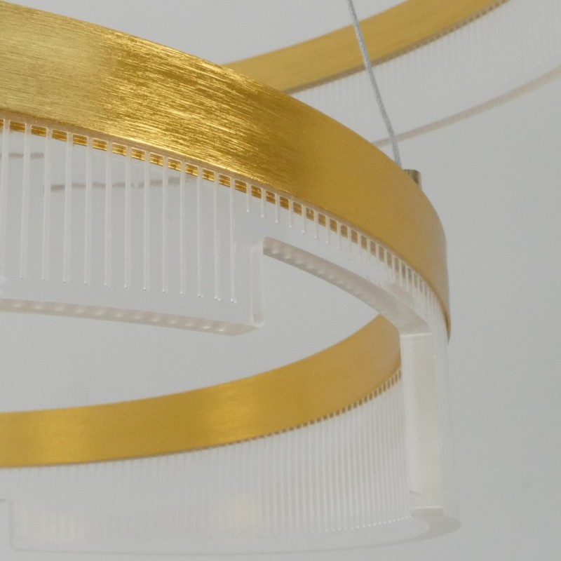 Светильник ElegantLight DZN-4510 ЗОЛОТО ` D600+400/H1500/2/LED/120W 2.4G ZEBRA 23-12