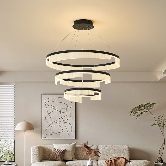 Светильник DZN-33633 ЧЕРНЫЙ ` D800+600+400/3/LED/144W/3000-6500K