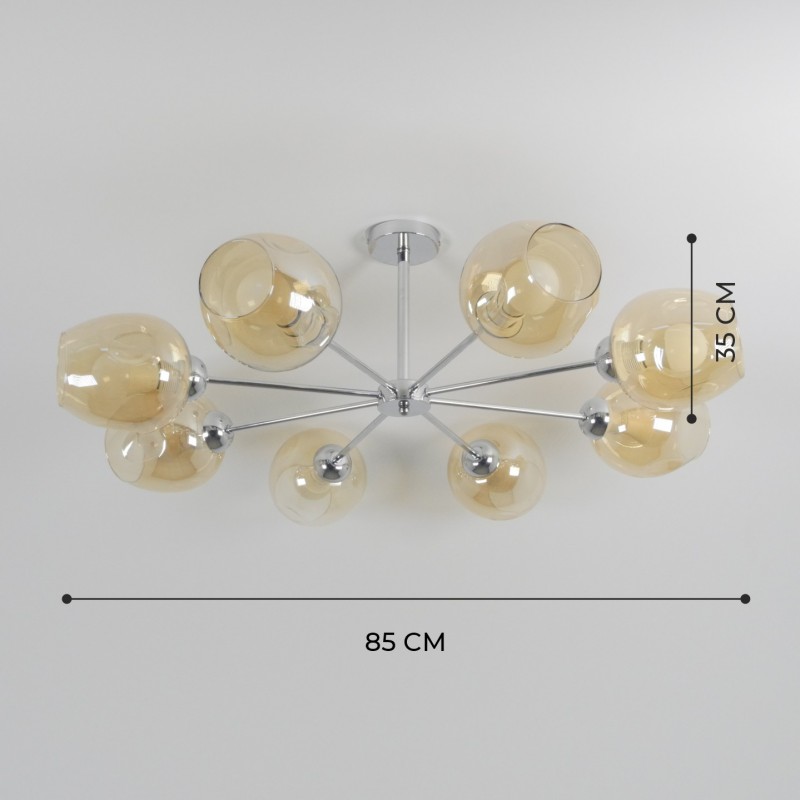 Светильник потолочный SAPFIR SPFD-9291 РОМ D850/H350/8/E27/80W без ламп NORDIC