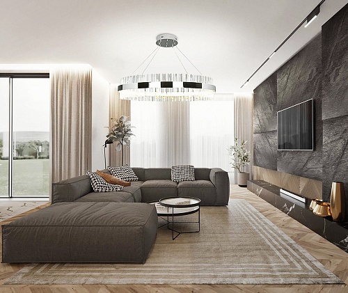 Светильник ElegantLight DZN-8176 СHROME/РОМ ` D800/H1200/1/LED/90W/4500K ASK