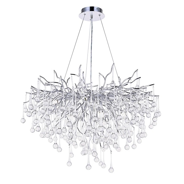 Светильник подвесной ElegantLight DZN-8192 SILVER/СЕРЕБРО ` D800/H2000/10/G9/35W RAIN 22-07