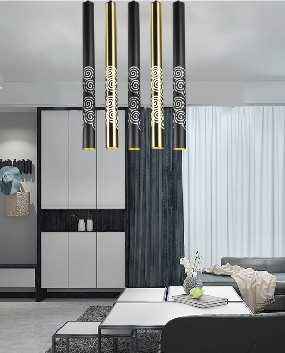 Светильник SPF-1540 BLACK/ЧЕРНЫЙ ` D50/H500-1200/1/GU10/50W + LED 6W подсветка SPF13-1