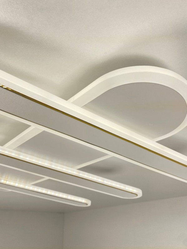 Светильник потолочный SPF-9345 БЕЛЫЙ + ЗОЛОТО ` D600/H80/3/LED/80W 2.4G 22-08 (1 из 2шт в коробке)