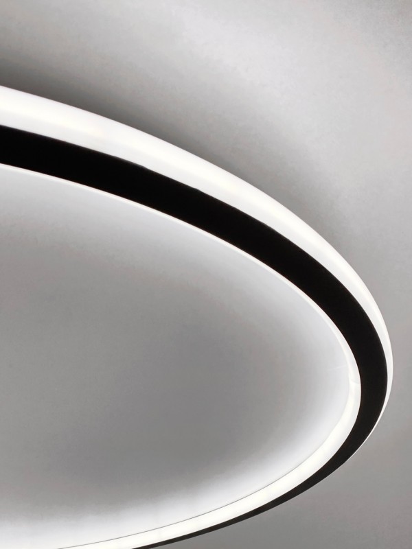 Светильник потолочный SAPFIR SPF-9369 BLACK/ЧЕРНЫЙ ` D600/H45/2/LED/2*68W 2.4G BLACKLINE 24-12