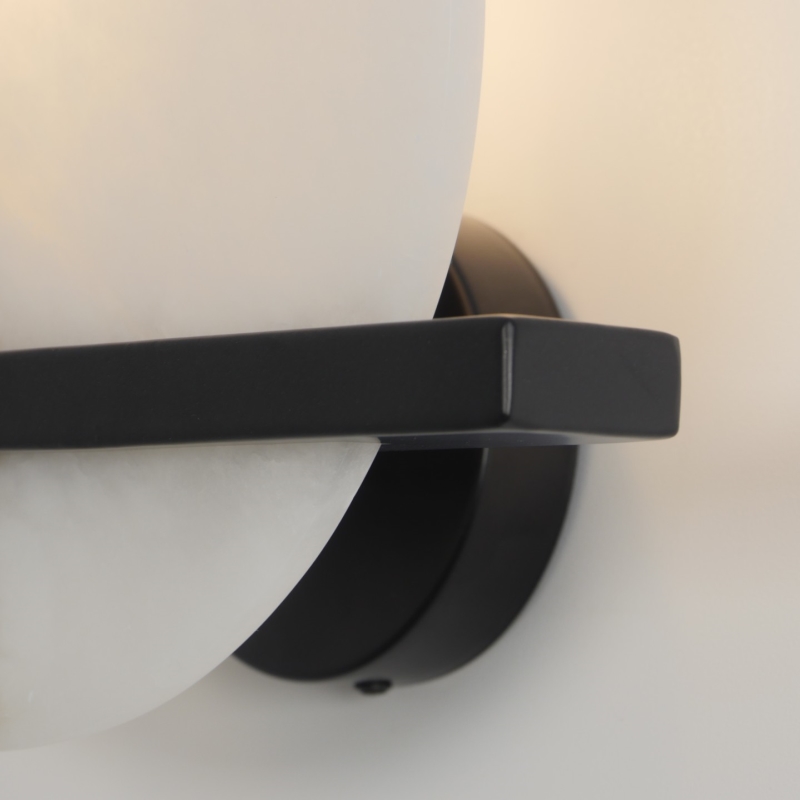 Светильник настенный ElegantLight DZN-12215 ЧЕРНЫЙ + БЕЛЫЙ МРАМОР ` D300*250/H100/1/E14/40W RIKEN 23