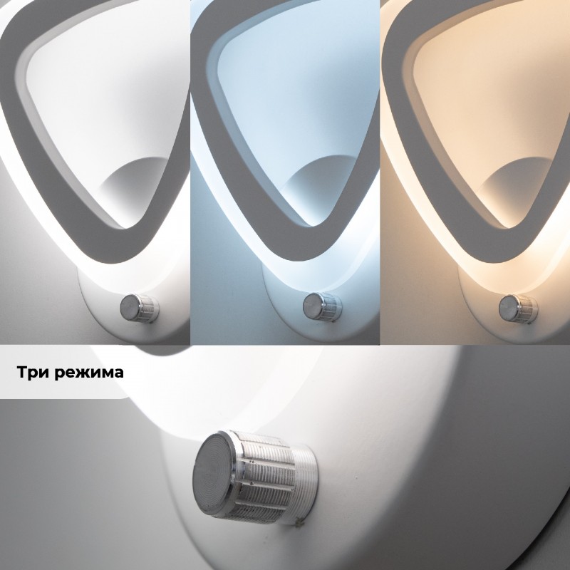 Светильник SPF-4846 WHITE/БЕЛЫЙ ` D150/H150/1/LED/12W/3000-6500K с выкл SPF23-04 (1/12)