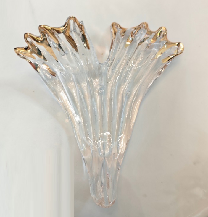 Декоративный элемент для инсталляции №2 ПРОЗРАЧНЫЙ+ЗОЛОТО ` D150*150mm с отв центре, для серии STYLE