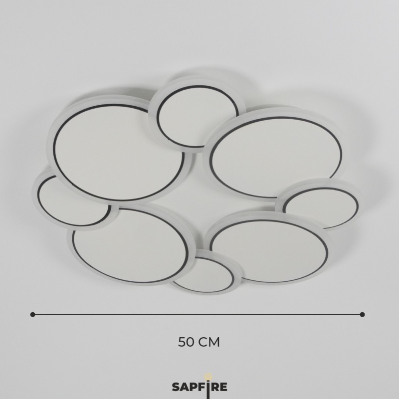 Светильник потолочный SAPFIR SPF-9462 WHITE/БЕЛЫЙ ` D500/H60/1LED/60W 2.4G DISCUS 24-12