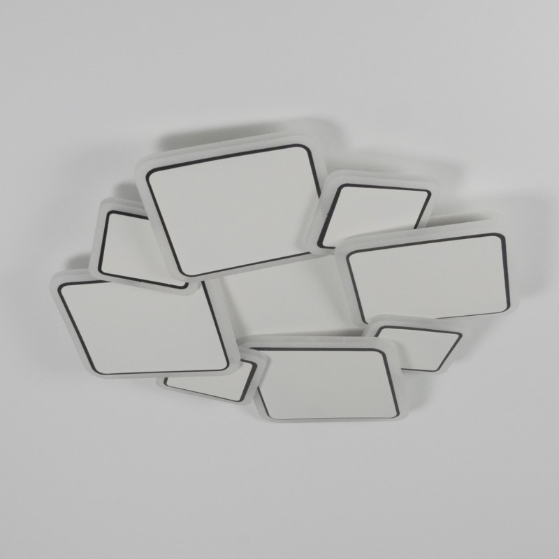 Светильник потолочный SAPFIR SPF-9463 WHITE/БЕЛЫЙ ` D500*500/H60/1LED/2*75W 2.4G DISCUS 24-12