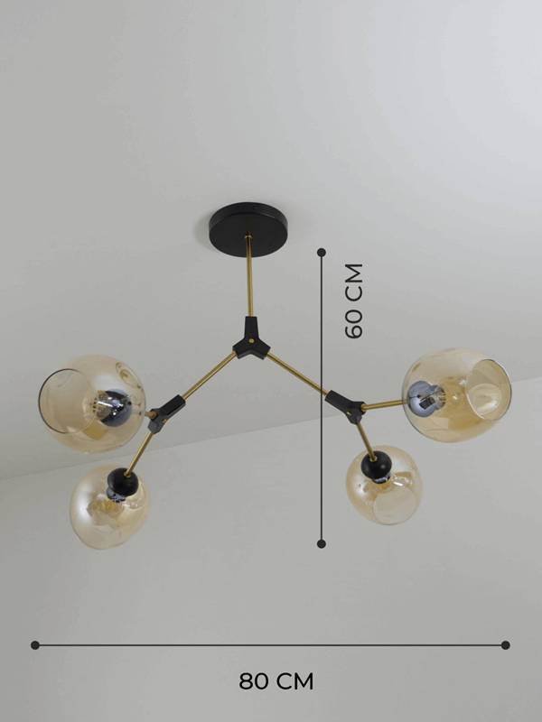 Светильник потолочный SAPFIR SPFD-9478 Черный/Бронза/Black/Bronze ` /D800/H600/4/E27/40W/без лампYkk