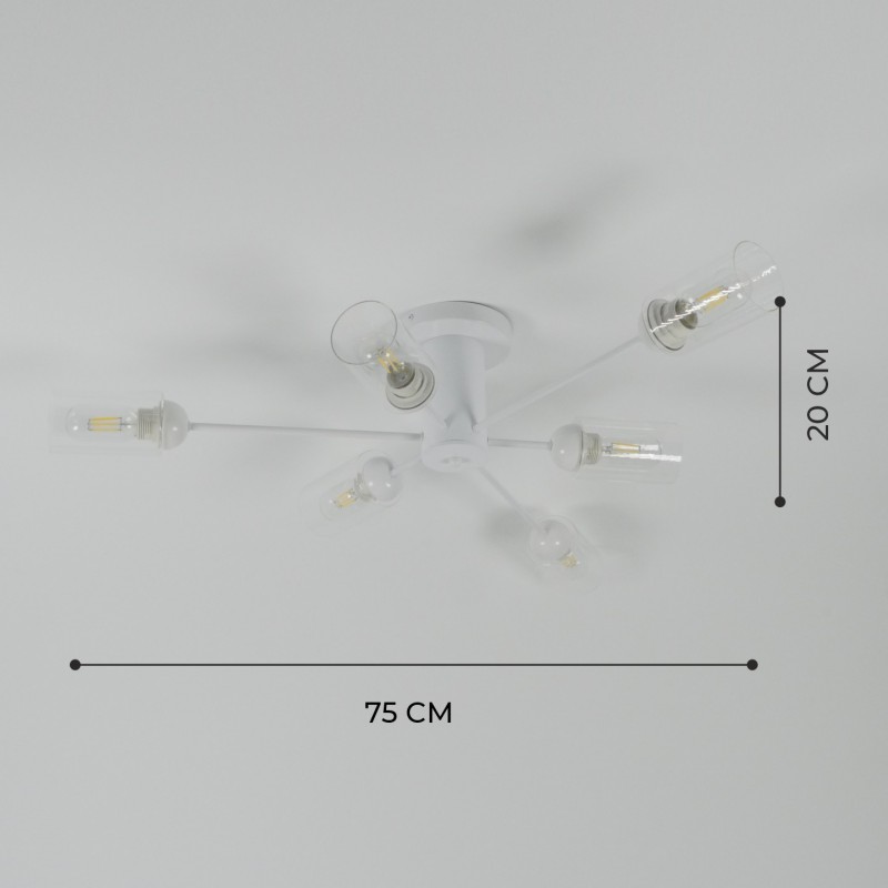 Светильник потолочный SAPFIR SPFD-9484 БЕЛЫЙ/WHITE D750/H200/6/E27/60W без ламп Palada