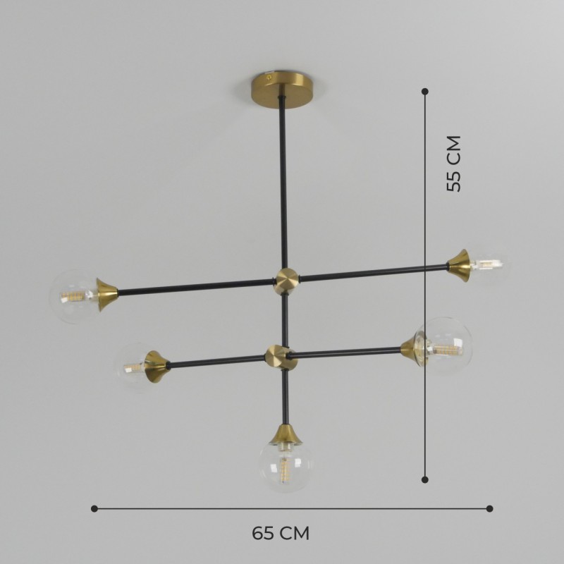 Светильник потолочный SAPFIR SPF-9490 ЧЕРНЫЙ/БРОНЗА ` D700/H550/5/G9/28W/ без ламп Annet