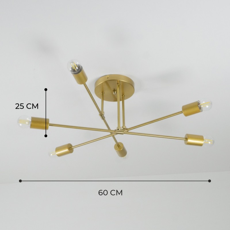 Светильник потолочный SAPFIR SPF-9498 Бронза/Bronze ` /D600/H250/6/E27/60W/без ламп Trix SPFD