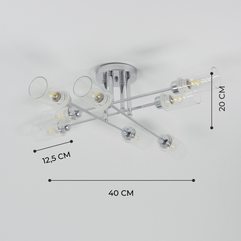 Светильник потолочный SAPFIR SPF-9527 ром/Chrome/D400/H200/8/E27/80W/без ламп Quar8 SPFD