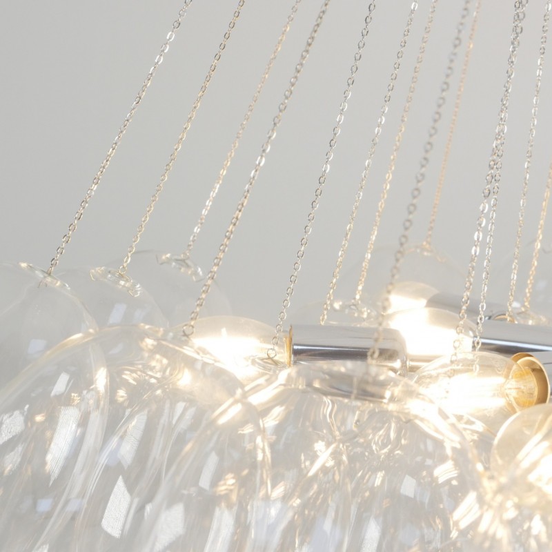 Светильник ElegantLight DZN-20635 РОМ+ПРОЗРАЧНЫЙ D/H/12/E27/40W+37 стеклянных плафонов без ламп GRA