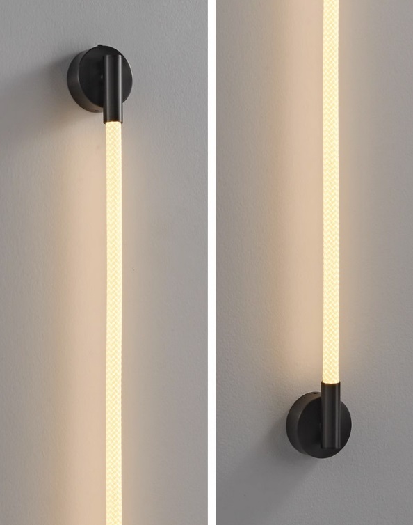 Светильник настенный DZN-11106 ЧЕРНЫЙ ` D22/H1000/1/LED/10W/3000K в тканевой оплётке FLEY 24-03