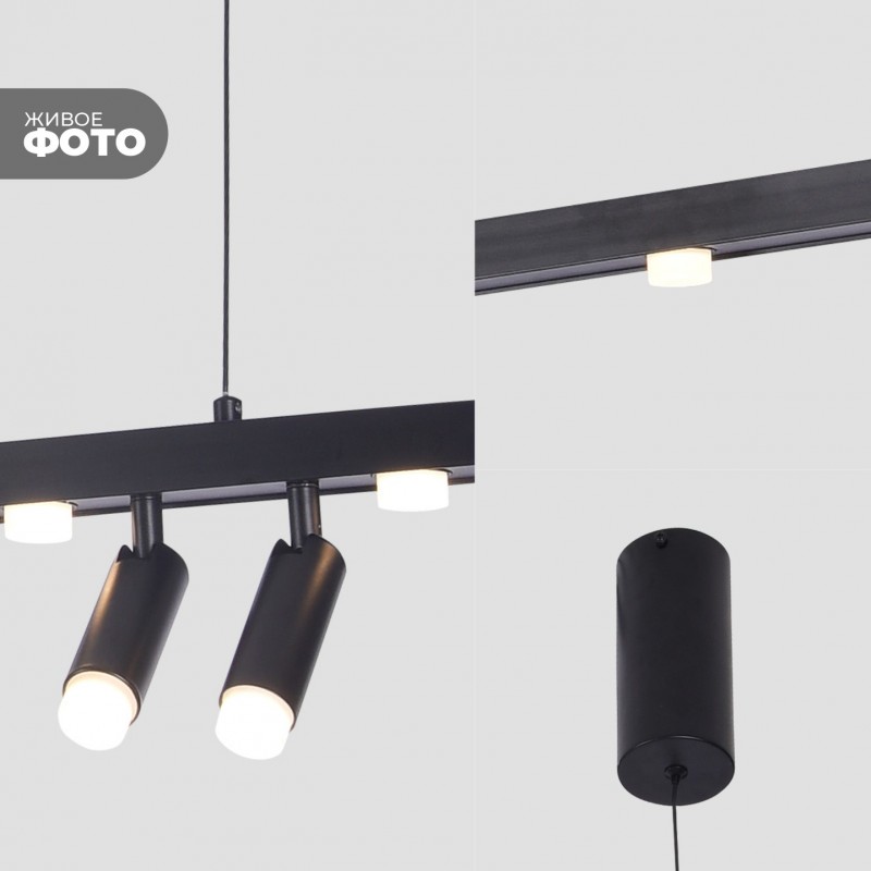 Светильник подвесной ElegantLight DZN-8228 BLACK ` D120/H120/8+2/LED/30W/3000K 23-12 VISION