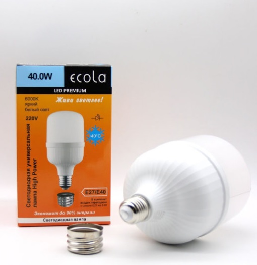 Ecola High Power LED Premium 40W 220V универс. E27/E40 (лампа) 6000K 200х120mm