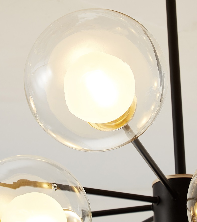 Светильник DZN1-6-61 ЧЕРНЫЙ+ЗОЛОТО ` D980/H600/12+1/G9+LED/40W