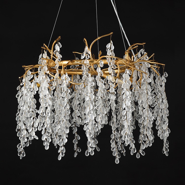 Светильник потолочный ElegantLight DZN-45094 ЗОЛОТО ` D800/H1200/10/G9/40W DROPLETS