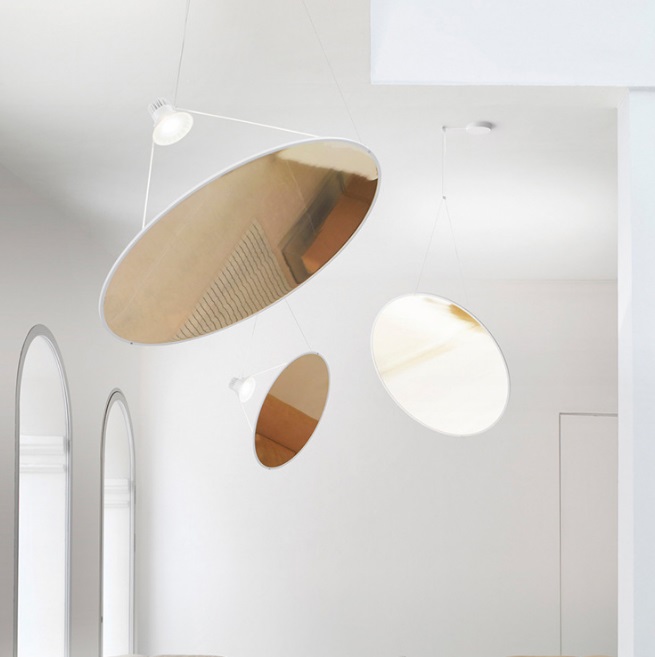 Светильник DZN-12403 БЕЛЫЙ + ЗЕРКАЛЬНЫЙ ЭКРАН ` D500/H1500/1/LED/5W/4500K