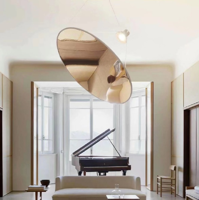 Светильник DZN-12403 БЕЛЫЙ + ЗЕРКАЛЬНЫЙ ЭКРАН ` D500/H1500/1/LED/5W/4500K