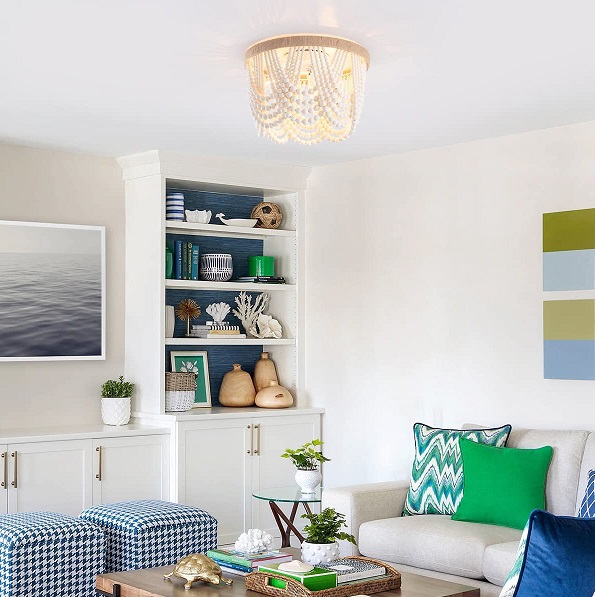 Светильник DZN-12431 БЕЛЫЙ + БЕЛОЕ ДЕРЕВО ` D400/H350/3/E14/40W BOHO