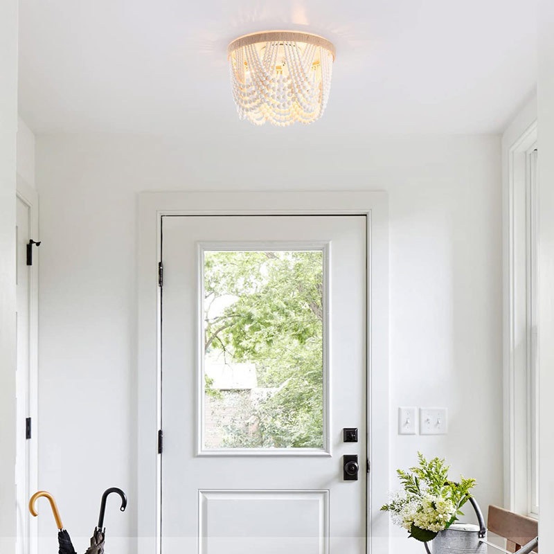 Светильник DZN-12431 БЕЛЫЙ + БЕЛОЕ ДЕРЕВО ` D400/H350/3/E14/40W BOHO