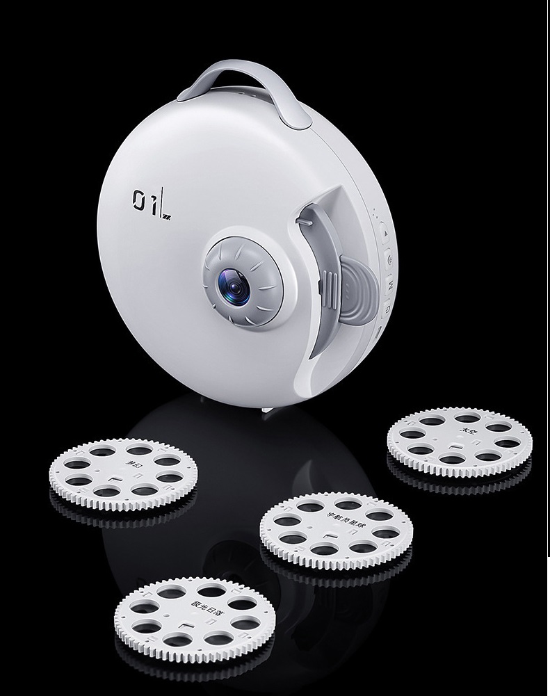 Светильник-проектор ElegantLight DZN-12505 БЕЛЫЙ ` D150*145/H70/1/LED/1W Bluetooth + 4 диска * 8 сла