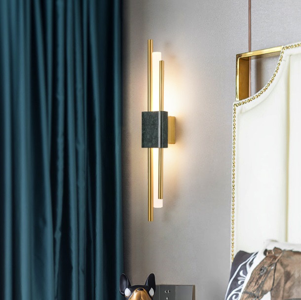 Светильник DZN2-4-22 ЗЕЛЁНЫЙ МРАМОР + БРОНЗА ` W80/H650/1/LED/7W Grand