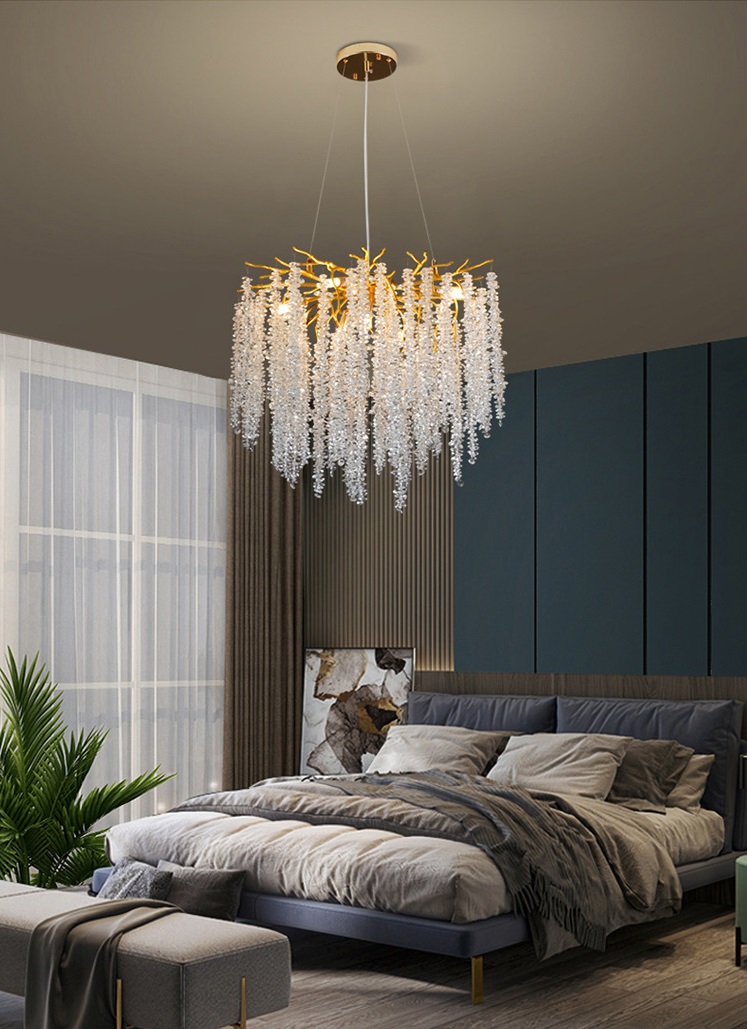 Светильник DZN-13449 ЗОЛОТО/ПРОЗРАЧНЫЙ D600/H1500/9/E14/40W FLOWING 24-12