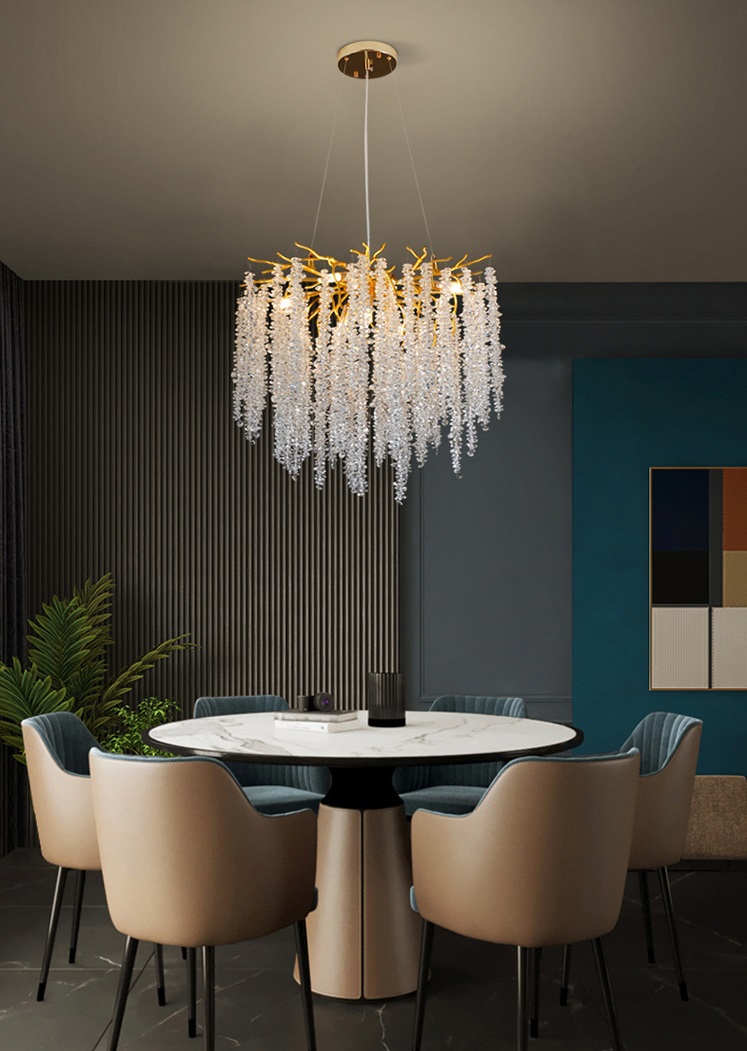 Светильник DZN-13449 ЗОЛОТО/ПРОЗРАЧНЫЙ D600/H1500/9/E14/40W FLOWING 24-12