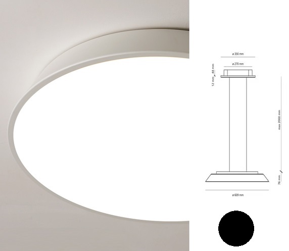 Светильник DZN-13477 ЧЕРНЫЙ ` D600/H2000/1/LED/..B/3000K 24-08