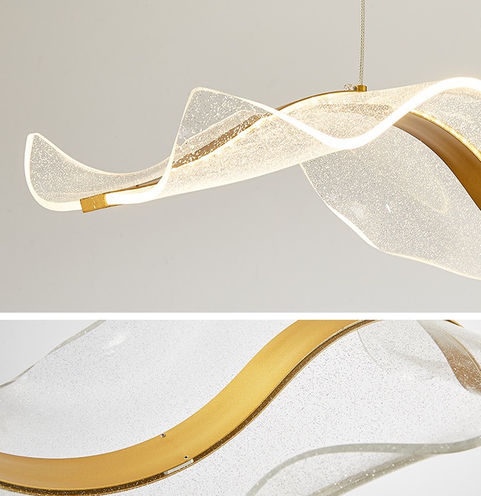 Светильник подвесной ElegantLight DZN-13502 ЗОЛОТО ` D1500*300/H1500/1/LED/80+80W звёздное небо SPRA