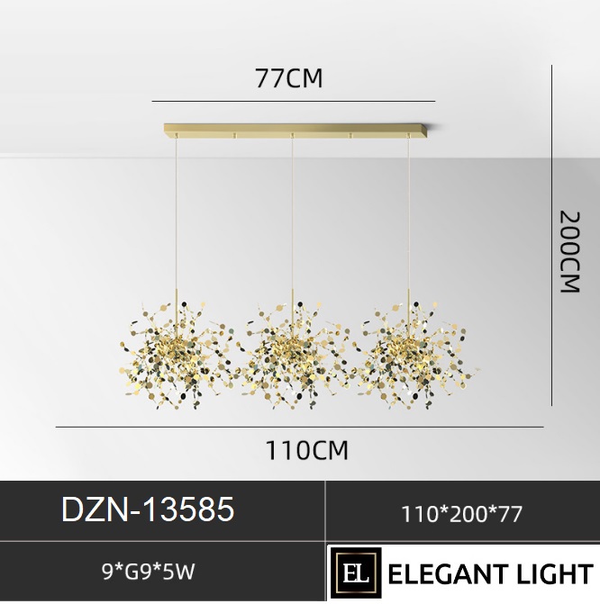 Светильник DZN-13585 ЗОЛОТО ` D1100/H2000/9/G9/5W ARGENT