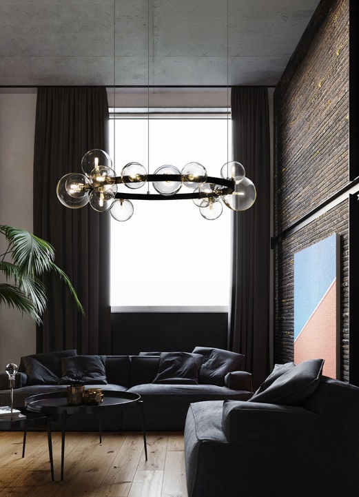 Светильник CP.7003 BLACK/ЧЕРНЫЙ ` D850*260/H1200/15/G9/35W SPF22-05